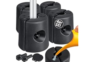 KESSER® Pieds de Sol pour pavillon | Set de 4 Pieds de pavillon remplissables d'eau ou de Sable, en PEHD | Poids de stabilisation pour Pavillons, tentes de Jardin, tentes de réception, Noir