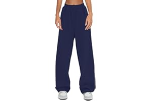 TOPASSION Joggers for Women UK，Fashion Elastic Waist Jogging Bottoms for Women Plain Loose Fleece Tracksuit Bottoms Joggers Pants with Pockets Tapered Leg Sweatpants Running Workout Ladies Yoga Jog