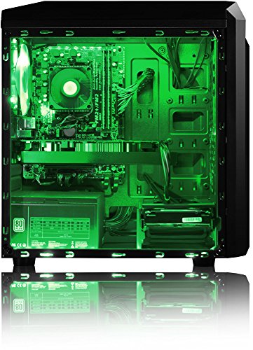 VIBOX Killstreak GS870-168 Komplett-PC Paket Gaming PC – 4,2GHz AMD 8-Core Prozessor, GTX 1070, leistungsfähig, Desktop Gamer Computer mit Spielgutschein, 3x Dreifach 22″ Monitor, Gamer Tastatur & Mouse, Windows 10, Grün Innenbeleuchtung, lebenslange Garantie* (3,3GHz (4,2GHz Turbo) Superschneller AMD FX 8300 Octa-Core Prozessor CPU, Nvidia GeForce GTX 1070 8GB Grafikkarte, 16GB DDR3 1600MHz RAM, 120GB SSD, 2TB Festplatte, 600W 85+ Netzteil, F3 Grün Gehäuse, AM3+ Mainboard) - 5