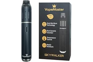 Vaporizer Kräuter Portabler Verdampfer - VapeMaster Skywalker Premium Herb Vaporizer, Heat-Not-Burn Tech, Keramikkammer Und 360 Grad Heizung, Temperatur Kontrolle, 2000mAh Akku, Kohlefaser