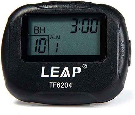 Gym Fitness Training Stopwatch + Timer Programmable Reps Cycles [0 – 99] with 2 Intervals [99: 99 – 00: 01] View Sound + Vibration Belt Clip