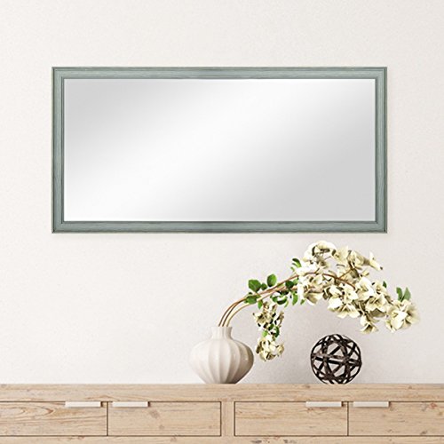 Wand-Spiegel 34×64 cm im Holzrahmen Skandinavisches Design Petrol / Spiegelfläche 30×60 cm - 4