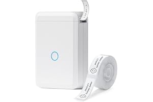 Niimbot D110 - Etichettatrice portatile Bluetooth senza inchiostro - Modello ufficiale 2021 - per privati e professionisti - 1 rotolo di etichette bianche incluso - Stampa istantanea (bianco)