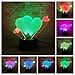 Produktbild Süße Angebote Für Valentinstag Liebe Pfeil 3D Tisch Nacht Remote Usb Oder Touch Mixed 7 Farbwechsel Wohnzimmer Dekorative Lampe Lbonb