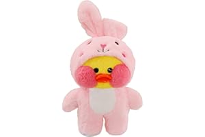 MAGIC SELECT Pato de Peluche Lalafanfan de 30 CM. Pato Kawaii Café Mimi de Felpa con Ropa y Accesorio de Regalo Sorpresa. Pato de Juguete para niñas y niños.