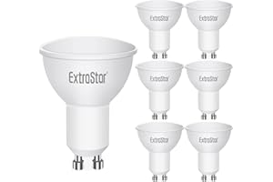 EXTRASTAR Bombillas LED GU10 6W, 500 Lúmen, Luz Frío 6500K, No regulable, Paquete de 6