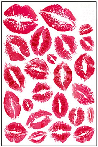 SmartLegend Abnehmbare Wandsticker Wandtattoo Größe: 70cm*50cm KUSS ROT LIPS LIEBE HOME KISS RED LIPS - 2
