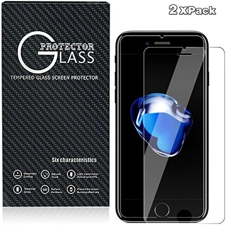 For Iphone 7 plus Apple Screen Film Protector Tempered Glass 9H Hardness Anti Fingerprint HD Ultra Clear (2 Pack 5.5")