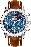 Breitling Navitimer 01 Edelstahl auf braun Lederband...