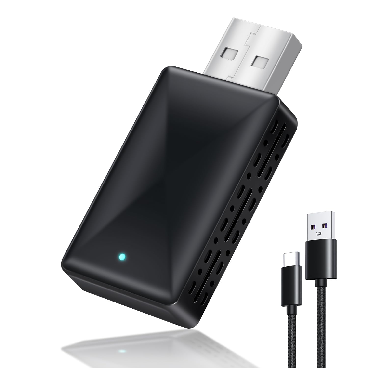 Xfopz CarPlay Wireless Adapter, Converts Wired to Wireless CarPlay Dongle Plug & Play, Wireless Android Auto Car Adapter, Bluetooth CarPlay Apple Wireless Adapter for iPhone iOS 12+ / Android 11+