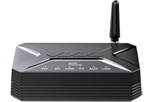 eppfun AK3046G Ricevitore Trasmettitore Bluetooth 5.1 per TV/PC/Home Theater Impianto Stereo, 3,5mm RCA Bassa Latenza Adattatore Audio, Range 30m (Nero)