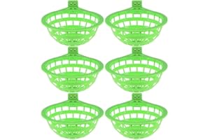 DOITOOL Canary Nest Pan Set 6pcs Bird Breeding Nests Hanging Cage Nesting Bowl Breathable Washable and Easy to Dry,14.5 * 14.5 * 6.2cm Green