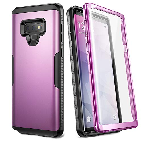 YOUMAKER Case for Galaxy Note 9, Full Body Heavy Duty Protection with Built-in Screen Protector Shockproof Rugged Cover for Samsung Galaxy Note 9 (2018) 6.4 inch - Purple/Black