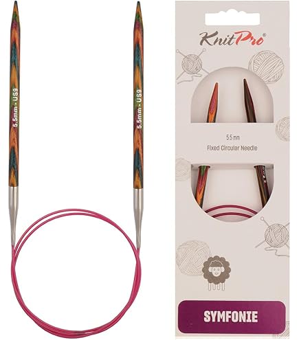 Aiguilles Circulaires Fixes KnitPro Nova - Bois Et Argent - 40cm X 5mm - Pour Tricot