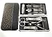 Beauty Bon Manicure, Pedicure Kit, Personal Nail Clippers Set Of 12, Stainless Steel Manicure Tools Kit With Portable Travel Case, All In One Beauty Care Tools medium Gold, Silver, Grey, Black