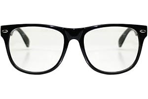 I LOVE FANCY DRESS Retro Vintage Square Frame Clear Lens Glasses Fashion Geek Nerd Fake Eyeglasses