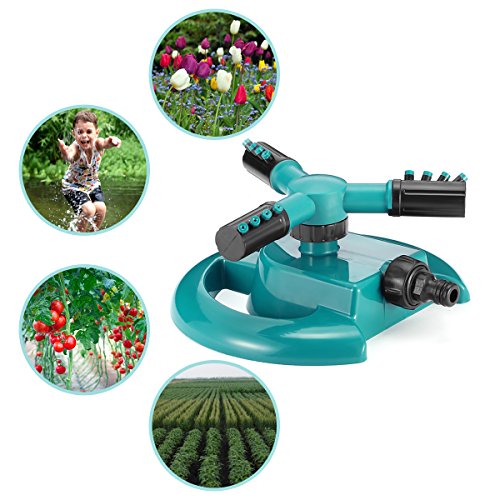 Rasen-Sprinkler-Bewässerung, Pathonor Garten Bewässerung 360 ° Ein langer Radius mit europäischem Standardadapter mit Sockel für Bewässerungsanlagen, Blumen und Gärten - 2