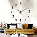 Produktbild Bluelover Diy-Große Clock 3D Süße Katze Spiegel Wand Uhr Wandtattoo-Schwarz