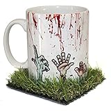 verytea Zombies Rising from The Grave Tasse mit Untersetzer, Grass,