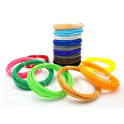 Suptikes 80 Laufmeter Filament für 3D Druckstifte- 1.75mm PLA (Polymilchsäure) Material von 16 Unique Farben 17 feetEach Farbe