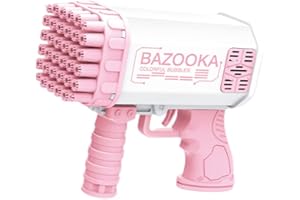 GIMULATAMIS Pistola Bolle di Sapone Elettrico Professionale,Macchina con Pile Giganti Grande Automatico per Bambini Adulti,Interno Esterno Compleanno Matrimonio (Rosa)