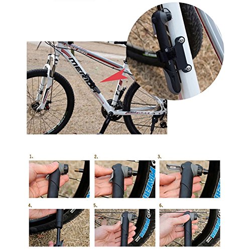 Giwil 120 PSI Mini Fahrradpumpe Set mit klebstofffreiem Lochstopfer Mini Bike Pumpe mit Reifenreparatur-Set 16 in 1 Multifunktionswerkzeug Fahrradwerkzeug Mechaniker Reparatur Tool Kit Fahrrad Reparatur Set Multifunktions Werkzeug für Presta & Schrader - 5