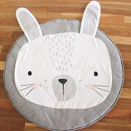 MagiDeal Baumwolle Rund Kinder Teppich / Kinderteppich / Spielteppich unter Betthimmel Baldachin , Lovely Kaninchen Design , 95cm - 9