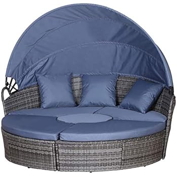 SunTime Brampton Rattan Wicker Outdoor Hanging Cocoon Egg Swing Chair