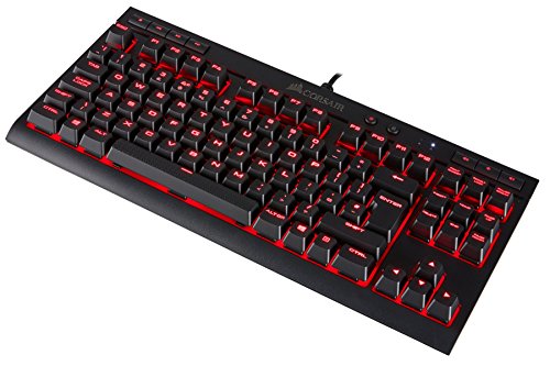 Corsair K63 - Teclado mec  nico Gaming  Cherry MX Red  retroiluminaci  n LED roja  QWERTY Espa  ol   Negro