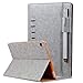 Produktbild elecfan Hülle für Samsung Galaxy Tab A 10,5 (T590/T595), Stand Folio Case Cover mit Pencil Halter für Samsung Tab A 10.5 Zoll SM-T590 SM-T595 (2018 Version) Tablet Dokumentenkarte Tasche - Grau