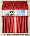 Ellis Curtain Stacey Tailored Tier Pair Curtains, 56" x 24", Red