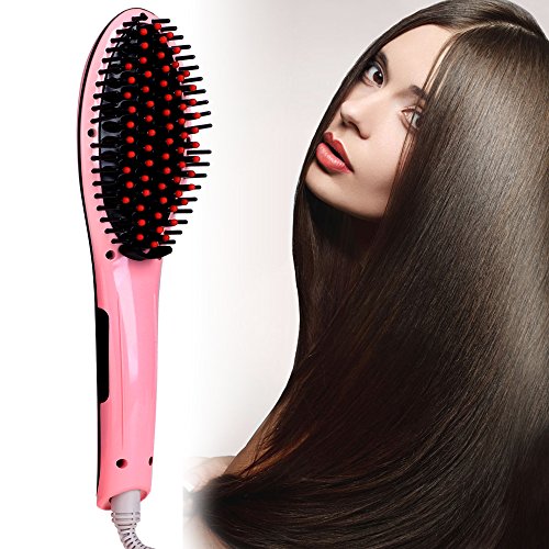 ACEVIVI Anti Static Airstyler Haarglätter Bürste ion Glätten Haarbürste Warmluftbürste Kamm Hair Straightener Comb LCD EU Stecker Verbesserte Version 30s auf 150℃ - 4