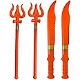 Vidhyapati Plastic Weapon Role Play Toy for Kids | Smooth Edges Activity Toy. (2-Trishul/2-Khanjar (Combo - 4 Pcs))