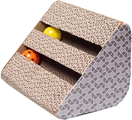 The Ninth Day Cat Toys Premium Scratcher Post with 2 Vocal Bell Inside, Include 1 Pack Catnip