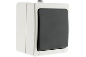 Zenitech, Interruttore Va-e-Vieni 10A IP54, Interruttore Impermeabile per Uso Esterno, Collegamento Rapido tramite Terminale Automatico, Ideale per Giardino e Terrazza, Nero