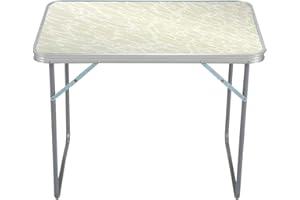 Unibos Camping Table Portable Picnic Table Aluminium Folding Table Indoor Outdoor Table Heavy Duty Garden Trestle Set for BBQ Picnic Party, Load Capacity 15KG (White)
