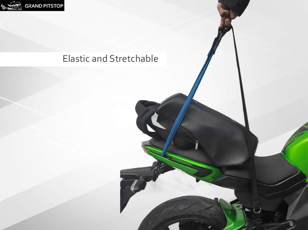 GRAND PITSTOP Motorbike Luggage Strap | (Set of 2) | Strong Elastic Bungee Cords with Hooks | Secure Cargo for Travel | Ideal for Bikes, Scooters, Bicycles | Durable & Stretchable - Image 4