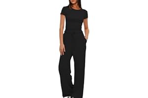 MOBEUR Women 2 Piece Set Outfit Summer Casual Tracksuit Short Sleeve Crop Tops and Drawstring High Elastic Waisted Wide Leg Pants Tracksuit Yoga Joggers Suit Lounge Wear Full Sets