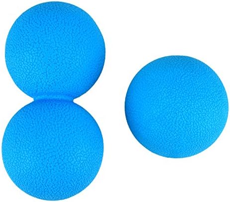 Loveiscool self massage ball – ergonomic spine and connective tissue fascia training ball – blue, massage ball, duo ball, fascia trainer – twin ball