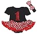 Birthday 1st Black Bodysuit Jumpsuit Romper Polka Dots Girl Baby Dress Nb-12m (6-12month)