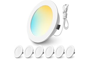 ALUSSO LIGHTING Foco empotrable LED de 12 V, 3000 K, 4000 K, 6000 K, 12 V-20 V, 4 W, 300 lm, focos empotrables de 55-58 mm, para caravana, armario de espejos, caravana, furgoneta, blanco, juego de 6