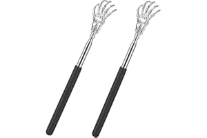 zoerbufan 2 PCS Back Scratcher Extendable, Stainless Steel Back Scratcher for Men & Women, Portable Handheld Massage Stick, Back Massager Tool