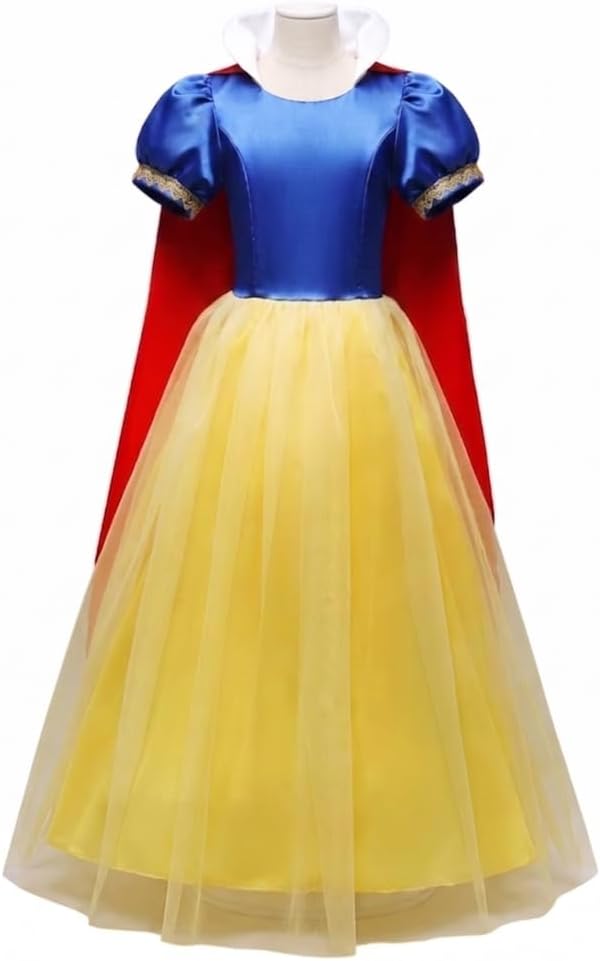 Lito Angels Disfraz de Princesa Blancanieves, Vestido de Fantasía para Niñas (12 meses a 12 años) Fiesta Cumpleaños Carnaval Disfraces