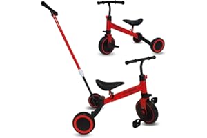 CHLOENCE - Triciclo Bambini Evolutivo 3 In 1, Bicicletta 1-5 Anni, Manubrio Regolabile, Sterzo Comodo, Sedile Regolabile, Regalo Bambini, Balance Bike, Bici Senza Pedali