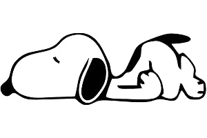 STICKIFY Snoopy Vinyl Stickers for Car Rear Boot, Window, Laptop, iPad, Motorcycle – Rider Design (15x15cm) and Sleepy Design (6x17cm) – Durable Laminated Decals – Black or White (Black, Sleepy 6x17cm)