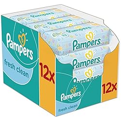 Pampers - Fresh Clean - Lingettes Bébé - Lot de 12 Paquets de 64 (x768 Lingettes)