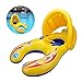 Produktbild Mutter und Baby Schwimmen Float mit Abnehmbaren Sicherheit aufblasbare Sonnenschirm Baldachin, Doppelte Person Schwimmen Ring Spielzeug für Kinder (1-3 Jahre)