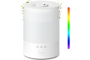 Maxcio Humidificateur d'Air BéBé Amélioré,Humidificateur d'Air Chambre avec 30H d'Autonomie,Humidificateur Ultrasonique Silencieux avec 3 Mode de Brume/28dB/Arrêt Automatique/7 LED Veilleuse/Sans BPA