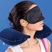 Produktbild JINM U Kissen – Augenmaske – Ohrstöpsel Set, Kleiner Platz aufblasbare Reise-Flugstütze, Nackenkissen, Augenmaske und Ohrstöpsel Set, Schwarz, Free Size