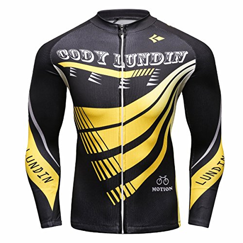 Cody Lundin Mnner Mode Multi-Color winddicht Reiten Sportkleidung Atmungsaktive Fitness Jersey (Schwarz-gelb, XXL)
